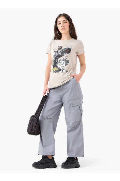 SP Characters Tweety Print T-shirt With Crew Neck And Short Sleeves