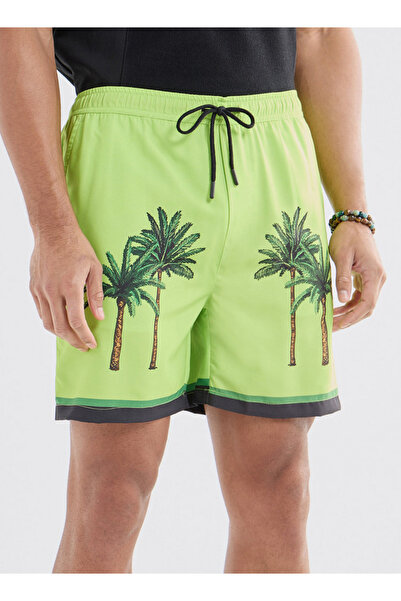 FAV Palm Tree Print Shorts With Drawstring Closure And Pockets