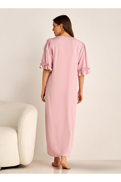 FAV Lace Detail Maternity Night Gown with 3/4 Sleeves