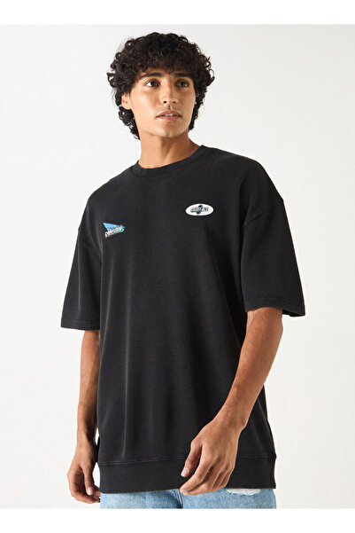 SP Characters Graphic Print Oversized T-shirt with Short Sleeves