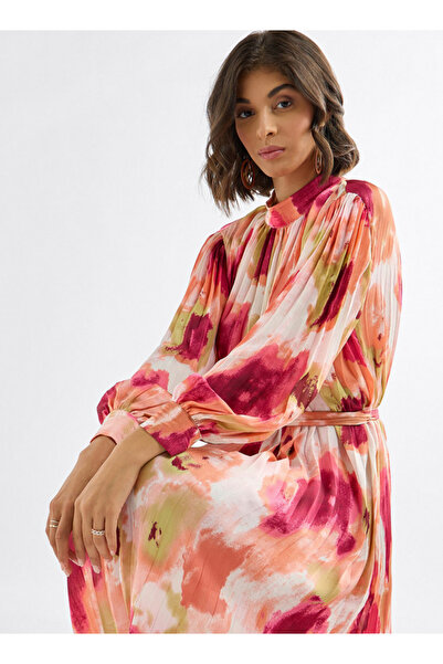 FAV All-over Floral Print Dress With Flared Sleeves