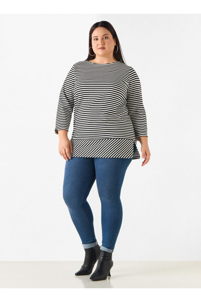 Ulla Popken LUREX STRIPE TOP