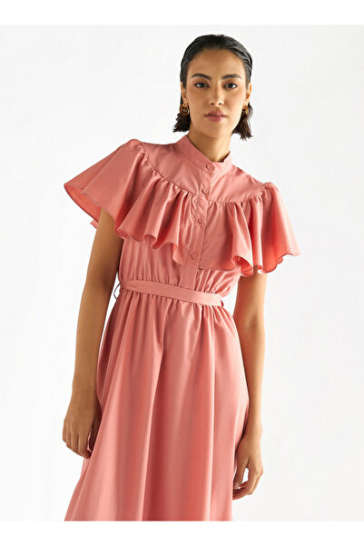 FAV Maxi Dress With Ruffle Detail And Tie-up Belt