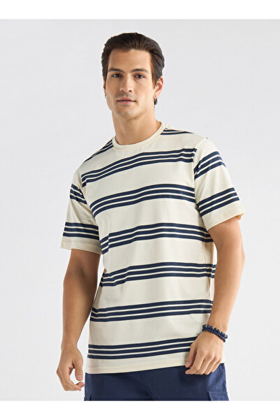 FAV Striped T-shirt with Crew Neck and Short Sleeves