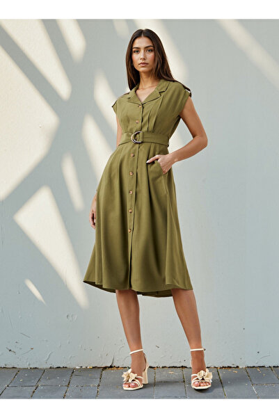 Iconic فستان قميص عملي مع حزام