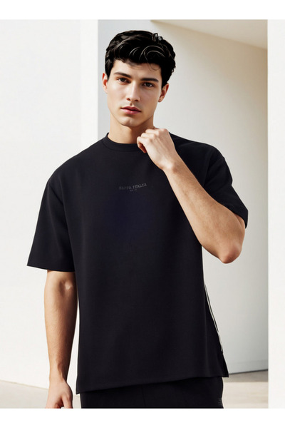 Kappa Kappa Printed Crew Neck T-shirt with Side Piping