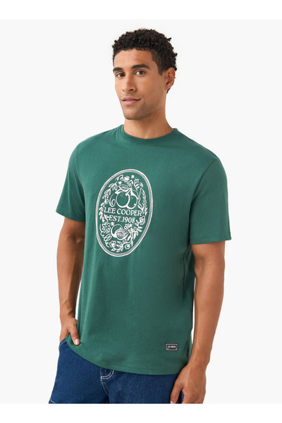 Lee Cooper تي شيرت برقبة دائرية وتفاصيل الشعار