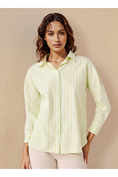 FAV قميص أكسفورد مخطط بقصّة عادية