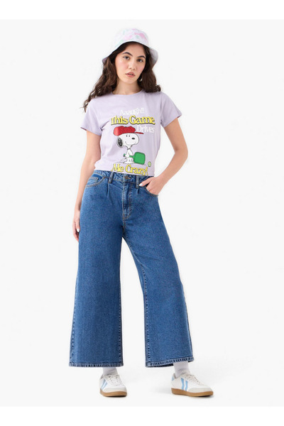 SP Characters Peanuts Print T-shirt With Crew Neck And Short Sleeves