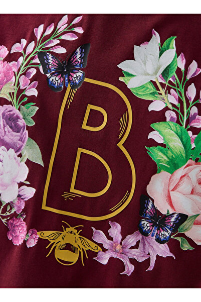 SP Characters تي شيرت قصير بطبعة زهور ورقبة دائرية