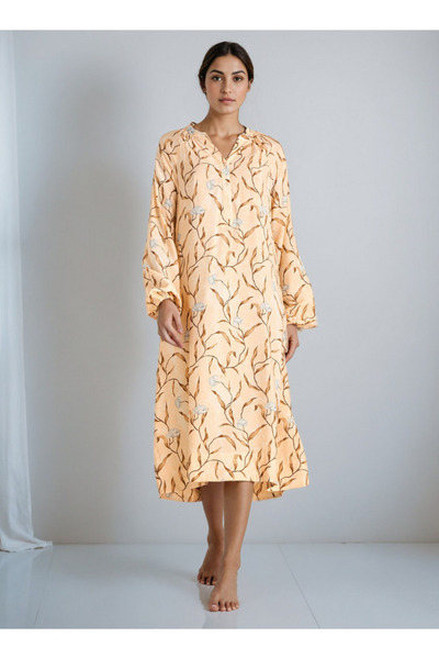 FAV Striped Midi Dress with Long Sleeves