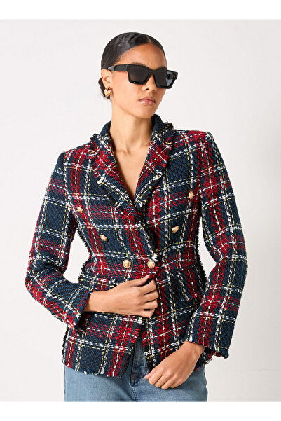 Lee Cooper Checked Blazer With Notch Lapel And Pockets