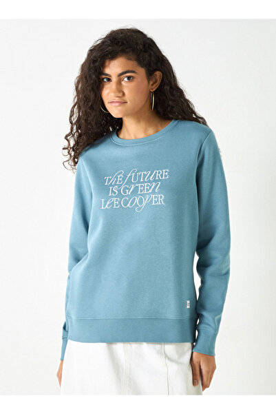 Lee Cooper Logo Embroidered Sweatshirt with Long Sleeves