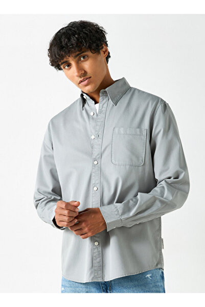 Lee Cooper Solid Shirt with Pocket and Long Sleeves