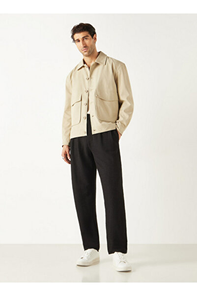 Iconic Solid Shacket With Pockets And Long Sleeves