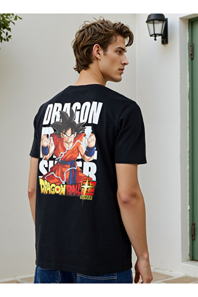 FAV تي شيرت مطبوع عليه دراغون بول زد برقبة دائرية