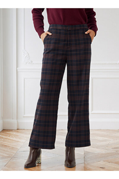 Iconic Checked Flared Pants with Pockets