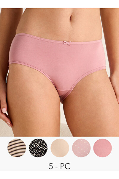 FAV مجموعة من 5 قطع - سراويل داخلية متنوعة بتفاصيل فيونكة