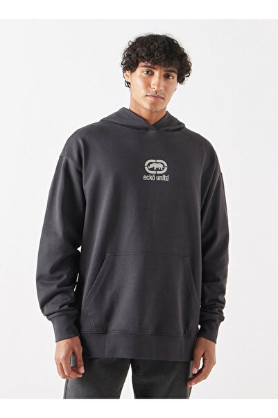 ECKO Logo Print Hoodie With Kangaroo Pocket