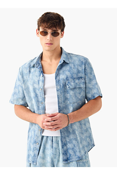 Lee Cooper Print Shirt With Pocket And Short Sleeves