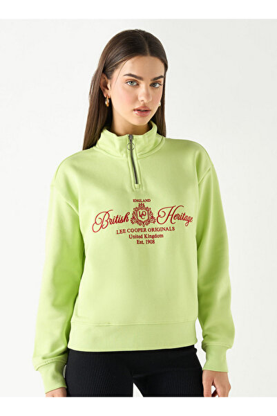 Lee Cooper Printed Sweatshirt with Long Sleeves and Pockets