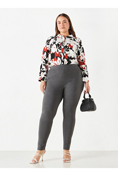Ulla Popken Plus Size All-over Print Shirt With Collar And Long Sleeves