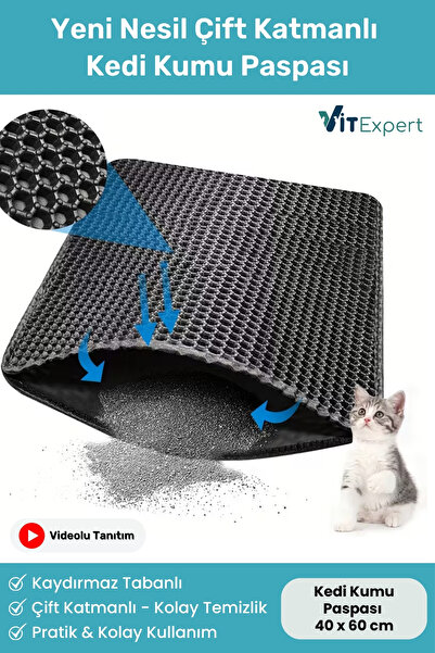 Vitexpert Yeni Nesil Çift Katmanlı 40x60 cm Elekli Tuvalet Önü Delikli Konfor...