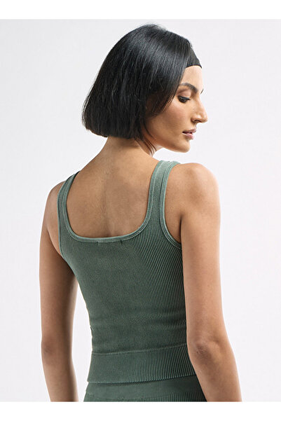 FAV Ribbed Cropped Tank Top with Square Neck