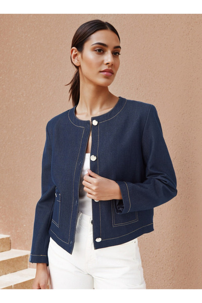 Iconic سترة جينز بقصة عادية