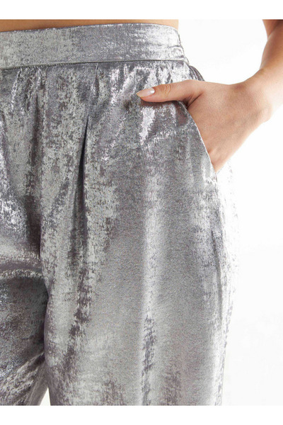 FAV Textured Wide Leg Pants With Semi-elasticated Waistband And Pockets