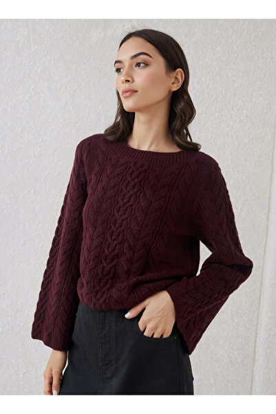 Iconic Cable Flare Sleeve Sweater
