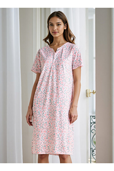 FAV فستان نوم مطبوع عليه زهور بالكامل