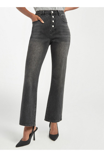 FAV Solid Flared Leg Jeans With Pockets