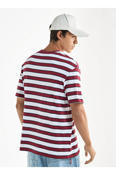 FAV Starter Striped Crew Neck T-shirt with Short Sleeves