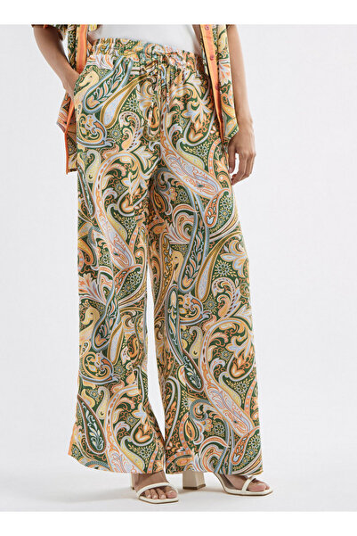 FAV All-Over Paisley Print Wide Leg Pants with Drawstring Closure and Pockets