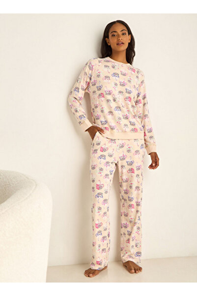 FAV طقم بيجامة (تيشيرت وبنطال) مزيج فيسكوز