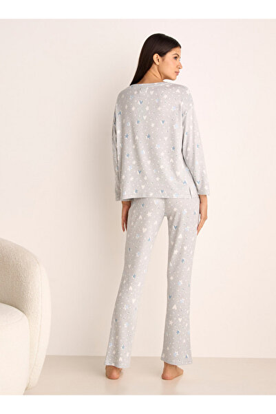 FAV Printed Long Sleeve T-shirt and Elasticated Pyjama Set