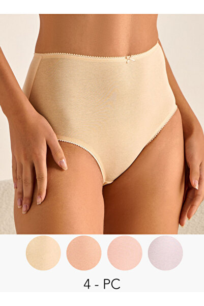 FAV مجموعة من 5 قطع - سراويل داخلية كاملة بتفاصيل فيونكة وحزام خصر مطاطي