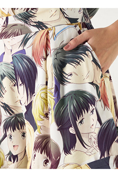 SP Characters All-Over Anime Print Shorts with Pockets