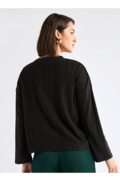 FAV Ribbed High Neck Sweater with Long Sleeves