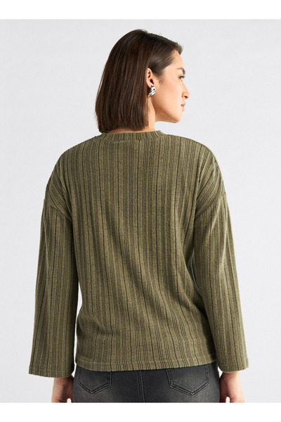 FAV Ribbed High Neck Sweater With Long Sleeves