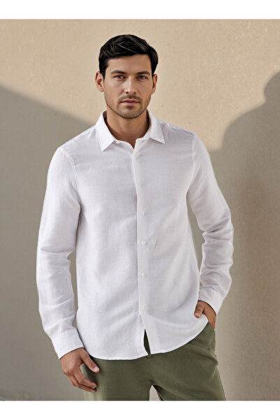 FAV Regular Fit Linen Blend Shirt