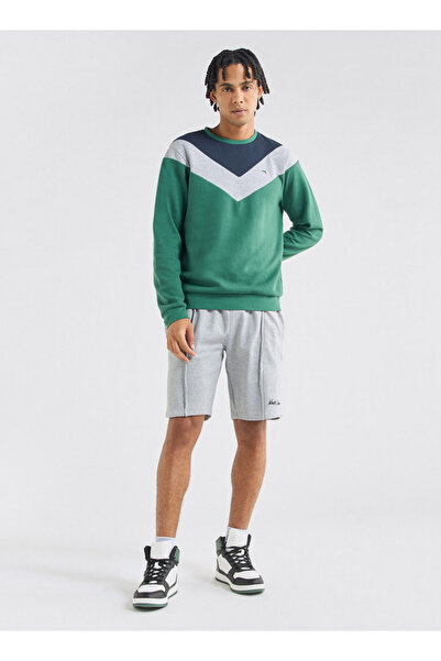 FAV Colourblock Sweatshirt with Crew Neck and Long Sleeves