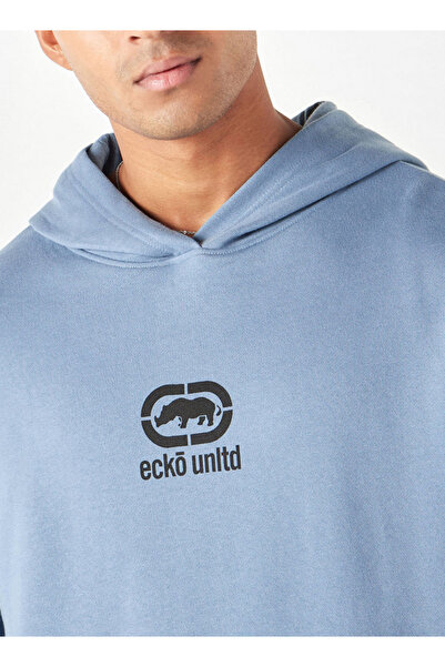 ECKO Logo Print Hoodie With Kangaroo Pocket