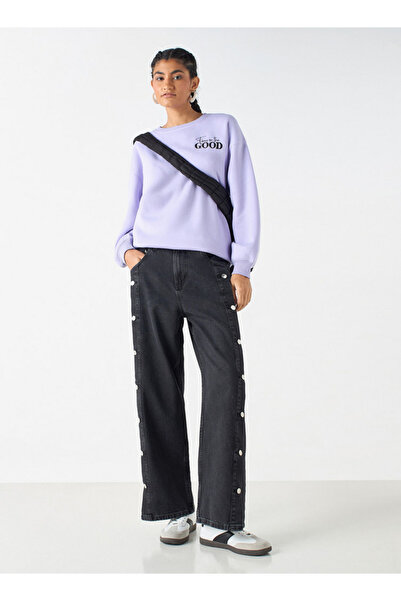 Lee Cooper Fit Wide Leg Jeans With Button Detail