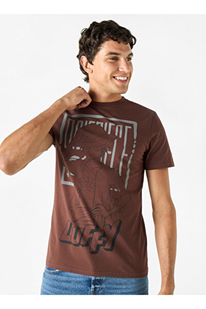 SP Characters One Piece Print T-shirt with Crew Neck and Short Sleeves