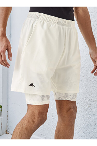 Kappa Logo Print Running Shorts with Inner Shorts