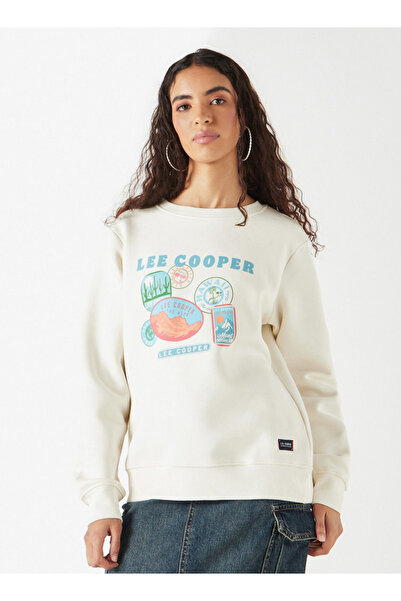 Lee Cooper Logo Embossed Sweatshirt with Long Sleeves