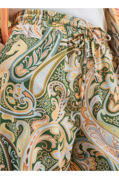 FAV All-Over Paisley Print Wide Leg Pants with Drawstring Closure and Pockets