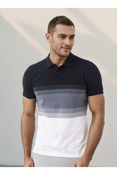 FAV بولو مخطط بخطوط عين الطائر من S Pique